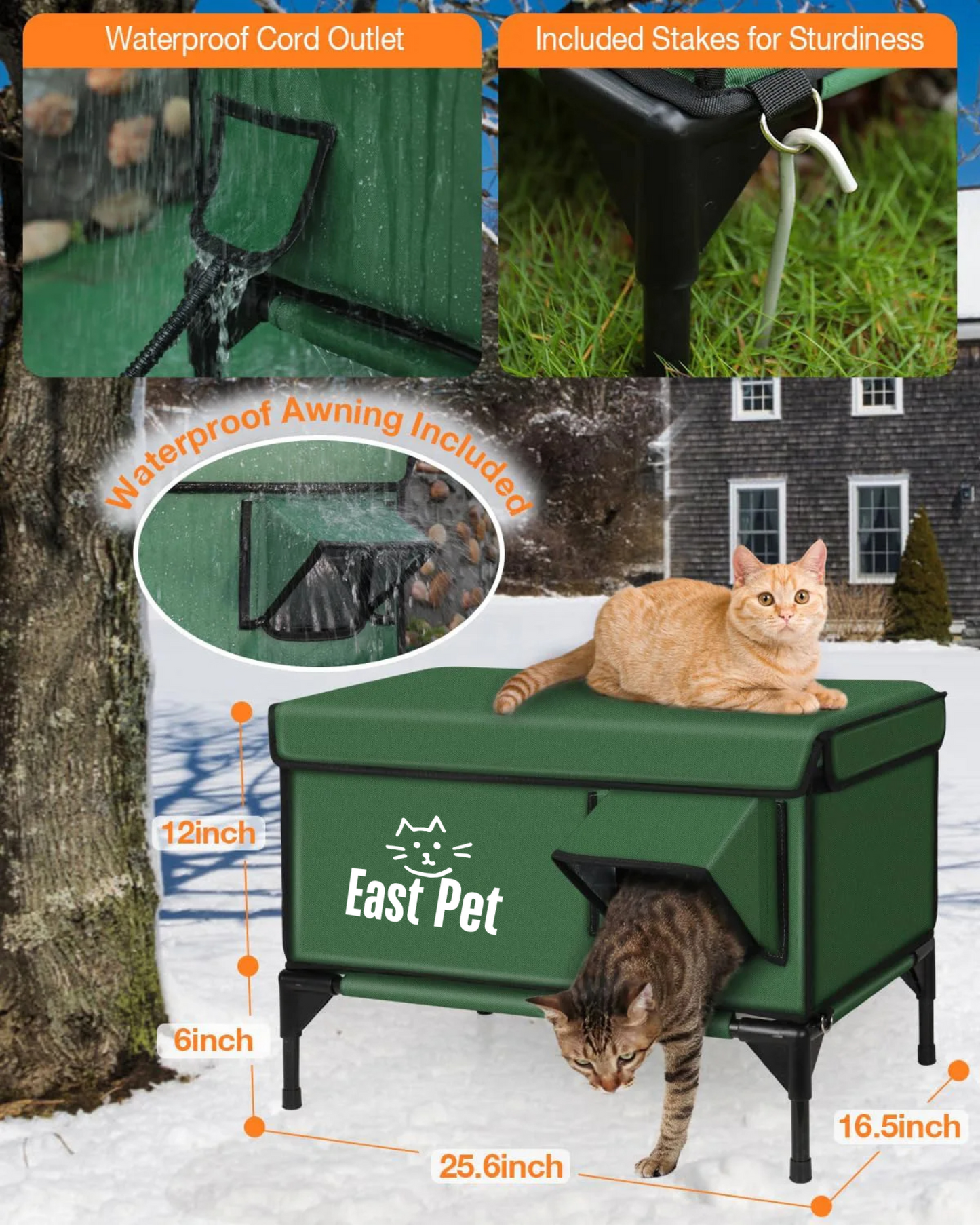 East Pet Outdoor Cat House: Green Edition &nbsp;A Cozy Retreat for Every Cat