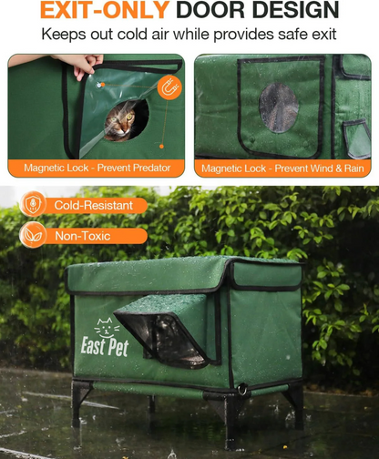 East Pet Outdoor Cat House: Green Edition &nbsp;A Cozy Retreat for Every Cat