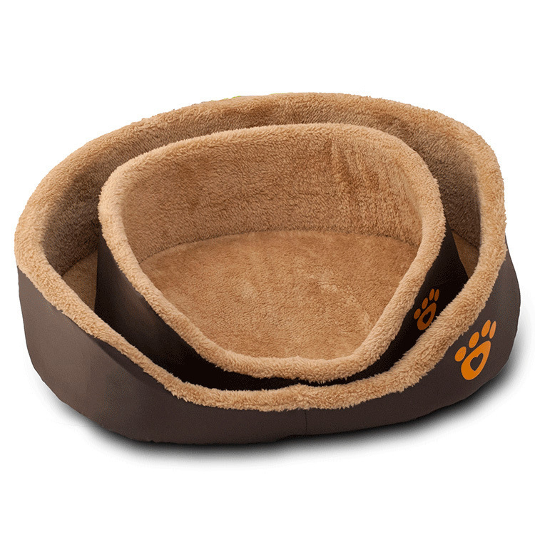 Soft Warm Wool Dog Bed Round Shape Pet Sofa - Image 2