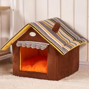Alternative view of New Fashion Striped Removable Cover Mat Dog House Dog Beds For Small Medium Dogs Pet Products House Pet Beds for Cat