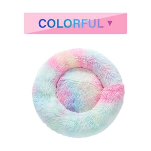 Alternative view of Fluffy Donut Dog Bed  Warm Soft Long Plush Pet Cushion Dog House Cat  Bed Washable Pet Sofa Mat Calming Samll Large Dog Beds